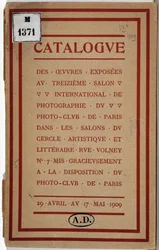 Katalog der Internationalen Fotoausstellung des Pariser Fotoclubs