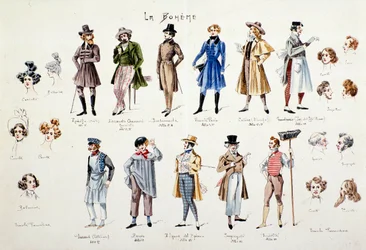 Charaktere der Oper La Bohème von Puccini (1896)