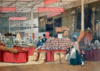 Kolonialprodukte-Pavillon auf der Londoner Weltausstellung. 1851. London, Victoria and Albert Museum
