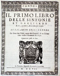Frontispiz des Primo libro di sinfonie e gagliarde von Salomone Rossi