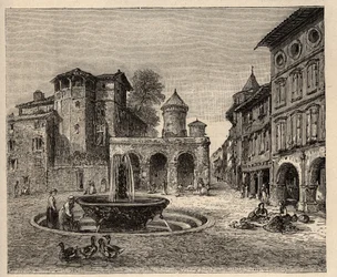 Gaillac - Tarn - Okzitanien - Gravur in „PATRIE - DESCRIPTION PICTURESQUE DE LA FRANCE EN 6 VOLUMES BY LUCIEN HUARD - Ende 19. Jahrhundert