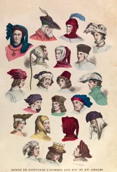 Männerfrisuren im 14. und 15. Jahrhundert in Paris: Männerhüte und Kopfbedeckungen