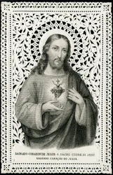 Andachtsbild: Jesus mit heiligem Herzen (Gravur)