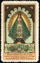 Andachtsbild: Darstellung von Nuestra Señora von Luján, Schutzpatronin von Argentinien, Paraguay und Uruguay