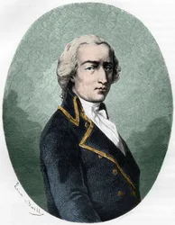 Porträt von ARMAND LOUIS von GONTAUT BIRON, Herzog von Lauzun, französischer Soldat - Porträt von Armand-Louis de Gontaut Biron Herzog von Lauzun (Biron-Lauzun) (1758-1793) - Gravur von 1863 in „Le Livre Rouge - Histoire De L