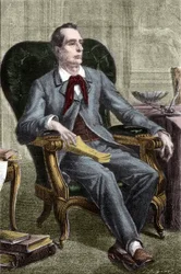 Porträt von Alphonse de Lamartine (1790-1869) - Porträt von Alphonse de Lamartine (1791-1869), französischer Schriftsteller und Politiker - Gravur in „Histoire des Girondins“ von Alphonse de Lamartine (1790-1869) 1865-1866 - Private Sammlung