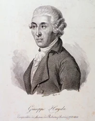 Porträt des österreichischen Komponisten Joseph Haydn (1732-1809) Gravur. 19. Jahrhundert, Privatbesitz