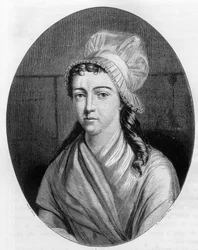 Porträt von Charlotte Corday (1768 - 1793) - Gravur von 1863 in „Le Livre Rouge - Histoire De L