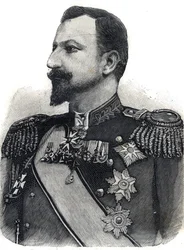 Porträt von Prinz Ferdinand I. (1861-1948) von Bulgarien. Gravur in „Le Peute Parisien“