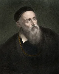 Porträt von Tizian (1490-1576), Tiziano Vecellio, venezianischer Maler