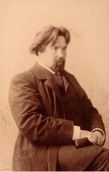Porträt des Künstlers Vasilli Ivanovich Sourikov (1848-1916)
