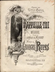 Partitur von „remember-se“ Melodie von Georges Rupes nach einem Gedicht von Aldre de Musset.
