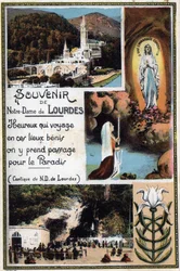 Erinnerungspostkarte von Lourdes - Hautes-Pyrénées um 1900.