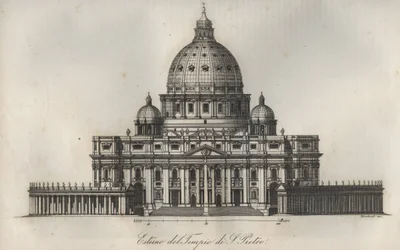Petersdom (Basilika St. Peter) in Rom - Stich aus „Usi e Costumi di Tutti i Popoli dell