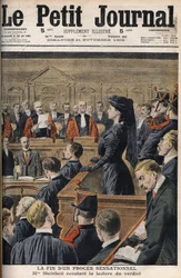 Steinheil-Fall: Marguerite Steinheil (1869-1954) hört die Urteilsverkündung - Le Petit Journal, November 1909