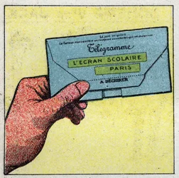 Telegraf: Telegramm. Anonyme Illustration von 1925. Private Sammlung.
