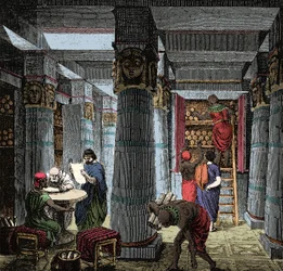 Die Bibliothek von Alexandria - Blick in das Innere der Bibliothek von Alexandria in Ägypten