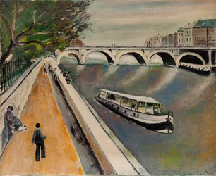 Die neue Brücke in Paris im Jahr 1950 - anonymes Gemälde
