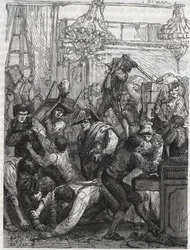 Diebstahl der Möbelwache (heutiges Hotel de la Marine, Place de la Concorde) - Diebstahl in der Woche vom 11. bis 17. September 1792 durch eine Bande, die von Paul Miette beauftragt wurde, einen Teil der Diamanten im Hotel du Garde-Meuble de la Couronne, P