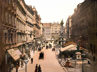 Wien im Jahr 1901. Der Graben. Photochrom