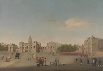 Ansicht der Horse Guards und Whitehall, ca. 1750