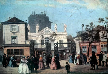 Ansicht des Luxemburger Theaters namens Bobino, Rue de Fleurus in Paris