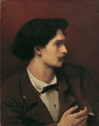 Selbstporträt mit Zigarette, 1871
