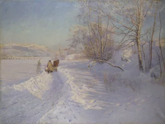 Ein Wintermorgen nach einem Schneefall in Dalarna