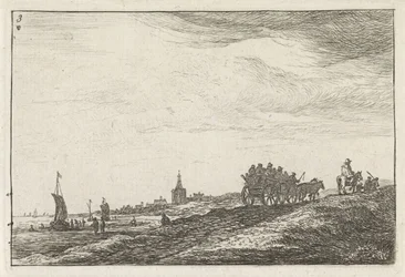 Küstenlinie mit Pferd und Wagen