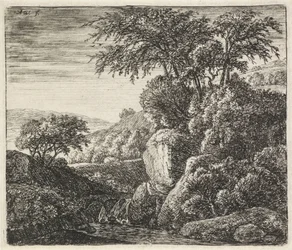 Landschaft mit einem kleinen Wasserfall