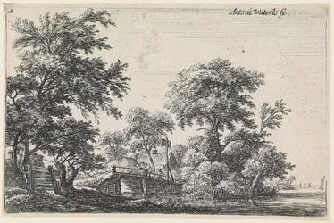 Landschaft mit einem Holzzaun links unten (Nr. 1 aus einer Serie von 12 Drucken)