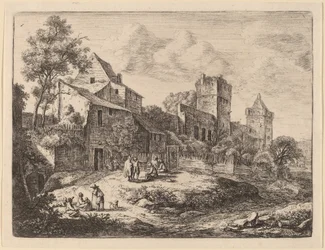 Platz vor einem Gasthaus