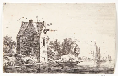 Turm an einem Fluss