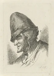 Mann mit hoher Mütze