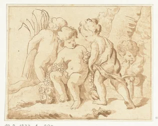 Vier Jahreszeiten dargestellt durch vier Kinder