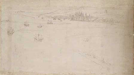 Panorama von London gesehen von Southwark: Greenwich, 1554