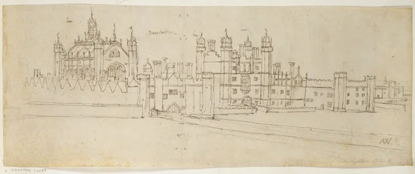 Die Kapelle und das Torhaus von Hampton Court, um 1544