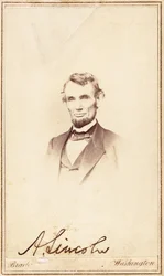 Abraham Lincoln, signierte Carte-de-Visite, 1864