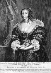 Porträt von Henrietta Maria (1609-69) Königin von England, graviert von Pieter de Jode 1632