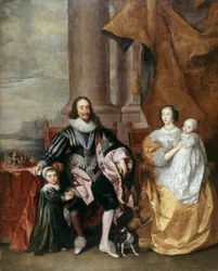 Charles I., Königin Henrietta und zwei ihrer ältesten Kinder
