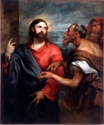 Christus mit der Münze oder „die Zahlung des Tributs“ Gemälde von Antonia Van Dyck (1599-1641) 1623-1624 Dim. 140x120 cm Genua, Galleria di Palazzo Bianco