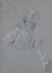 Studie einer Madonna, die nach oben schaut