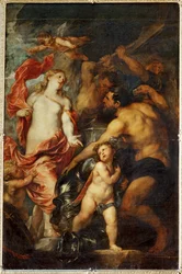 Venus bittet Vulcan um Waffen für Aeneas