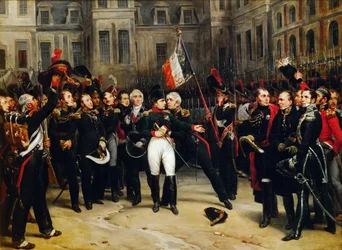Napoleons Abschied von der kaiserlichen Garde im Hof des Palastes von Fontainebleau am 20. April
