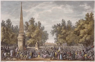 Das Fest von Virgil in Mantua, 24 Vendemiaire, Jahr 6 (Oktober 1797), graviert von Georges Malbeste
