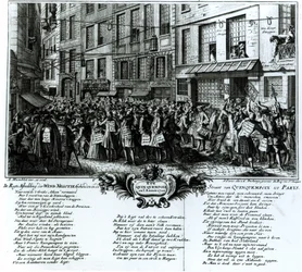Rue Quinquempoix im Jahr 1720