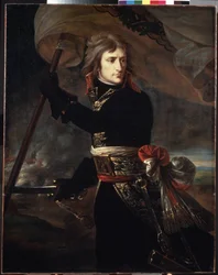 Porträt von Napoleon Bonaparte (1769 - 1821) an der Brücke von Arcole am 16. November 1796