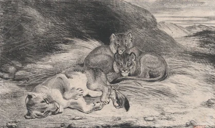 Löwin und Junge, möglicherweise 1832
