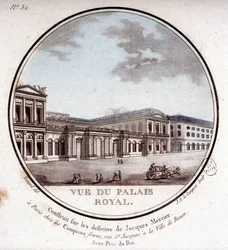 Ansicht des Königspalastes in Paris - in „Malerische Ansichten der Hauptgebäude von Paris“ von Sergeant