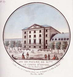 Palmspiel des Grafen von Artois auf den Boulevards. In malerischen Ansichten der Hauptgebäude von Paris von Sergeant